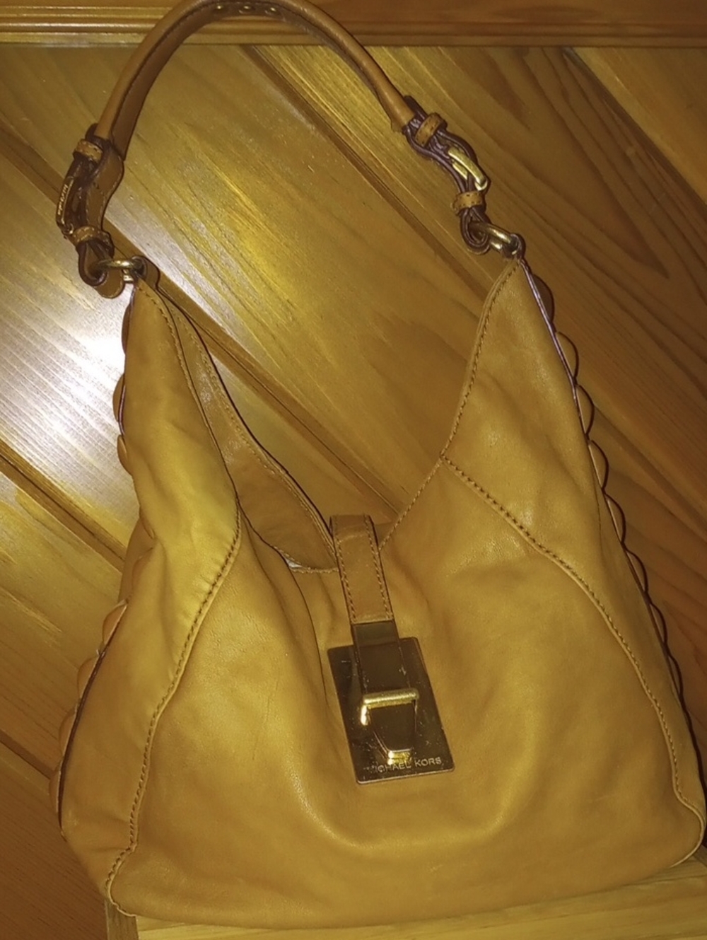 Michael Kors Warm Tan Leather Shoulder Bag: Project Bag Or Wear As Is
